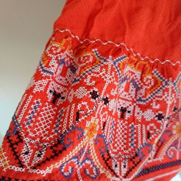 Max Studio orange Embroidered Notched Neck Tank Dress - Picture 10 of 14